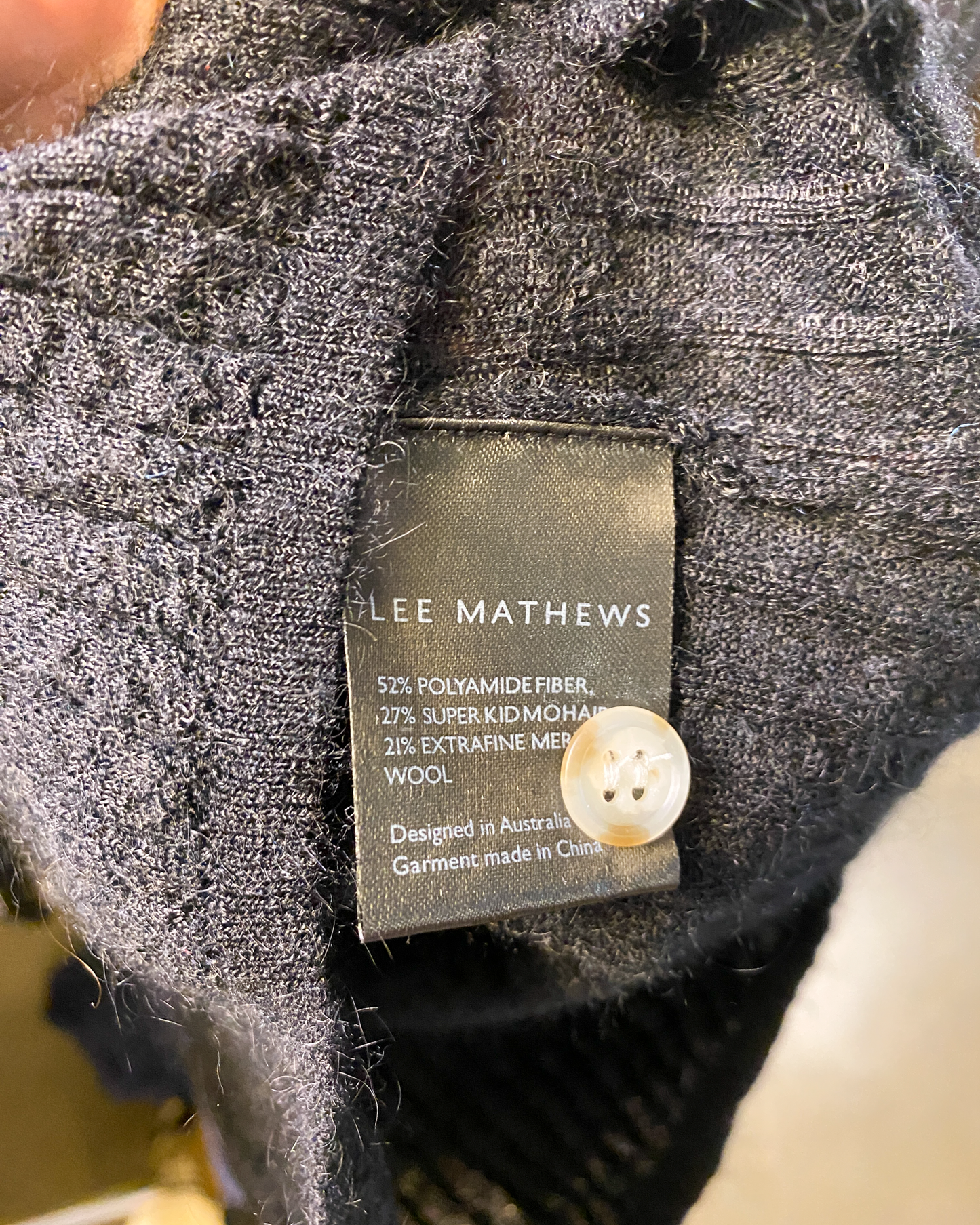Size S | Lee Mathews Ribbed Wool Polo Top