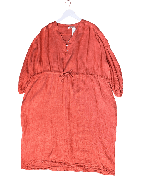 One Size | Ichi Antiquites Linen Midi Dress – Mutual Muse