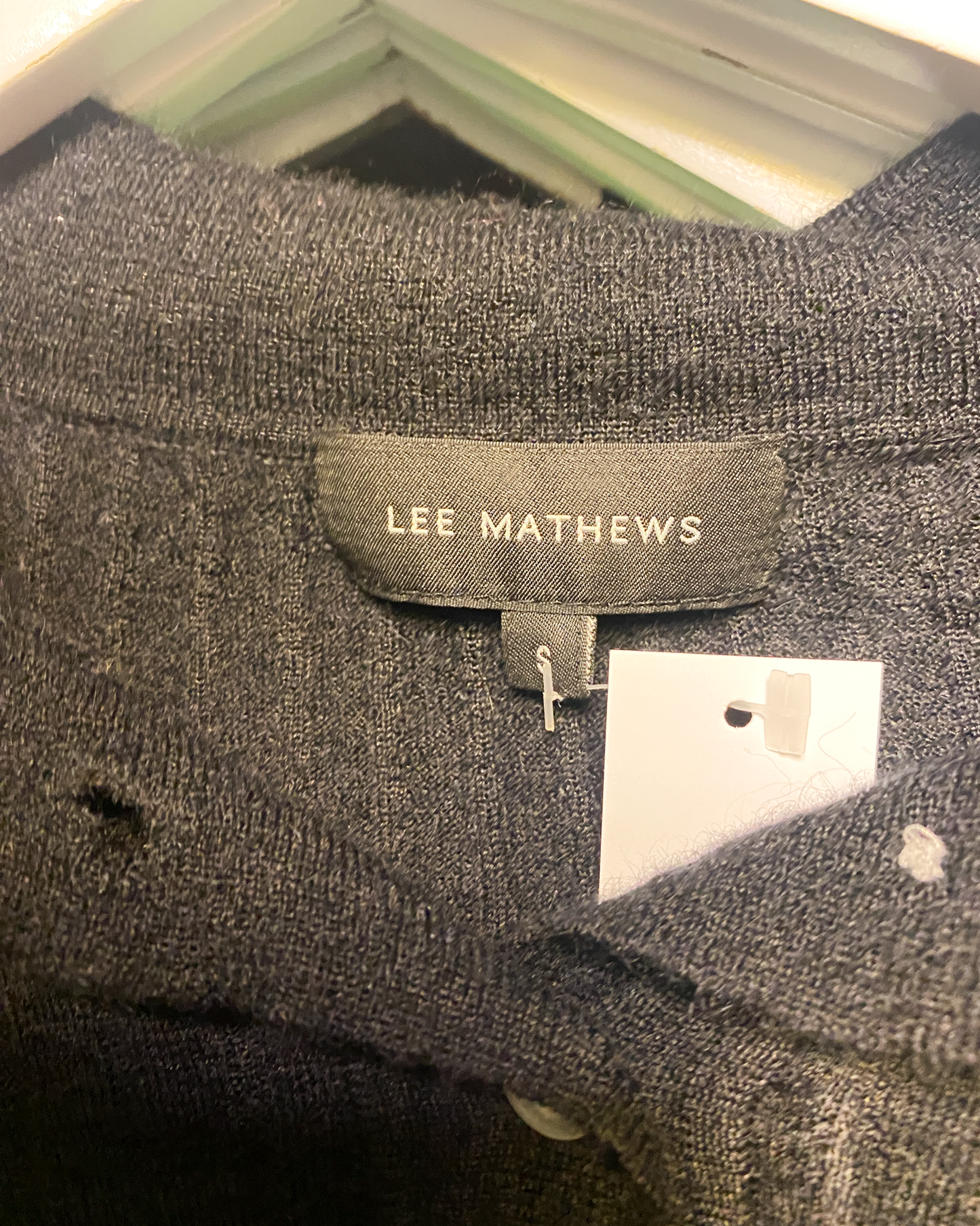 Size S | Lee Mathews Ribbed Wool Polo Top