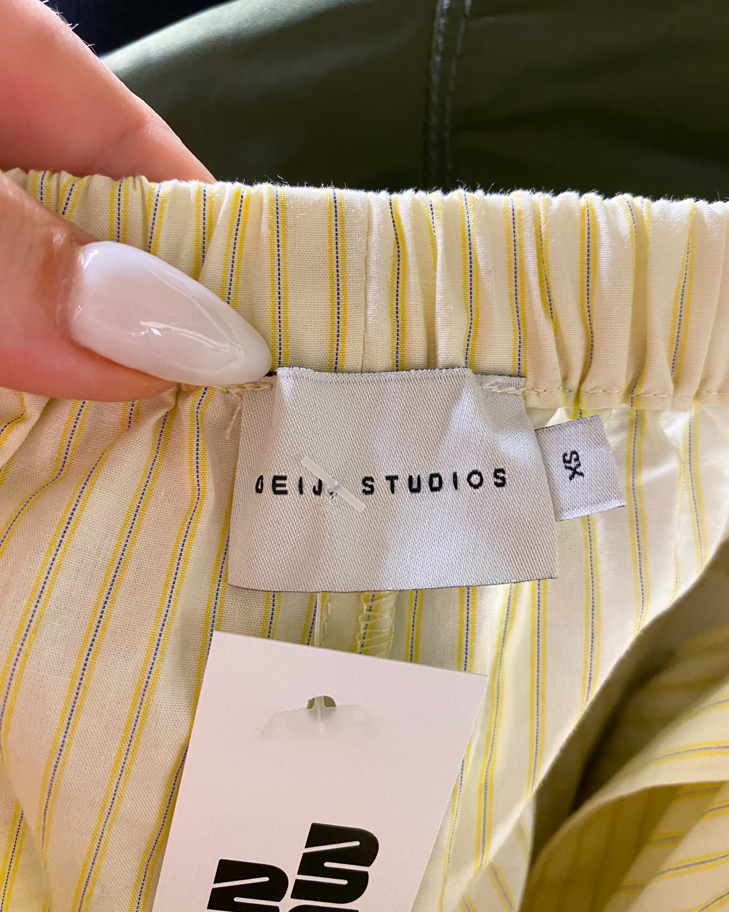 Size XS | Deiji Studios Striped Cotton Shorts