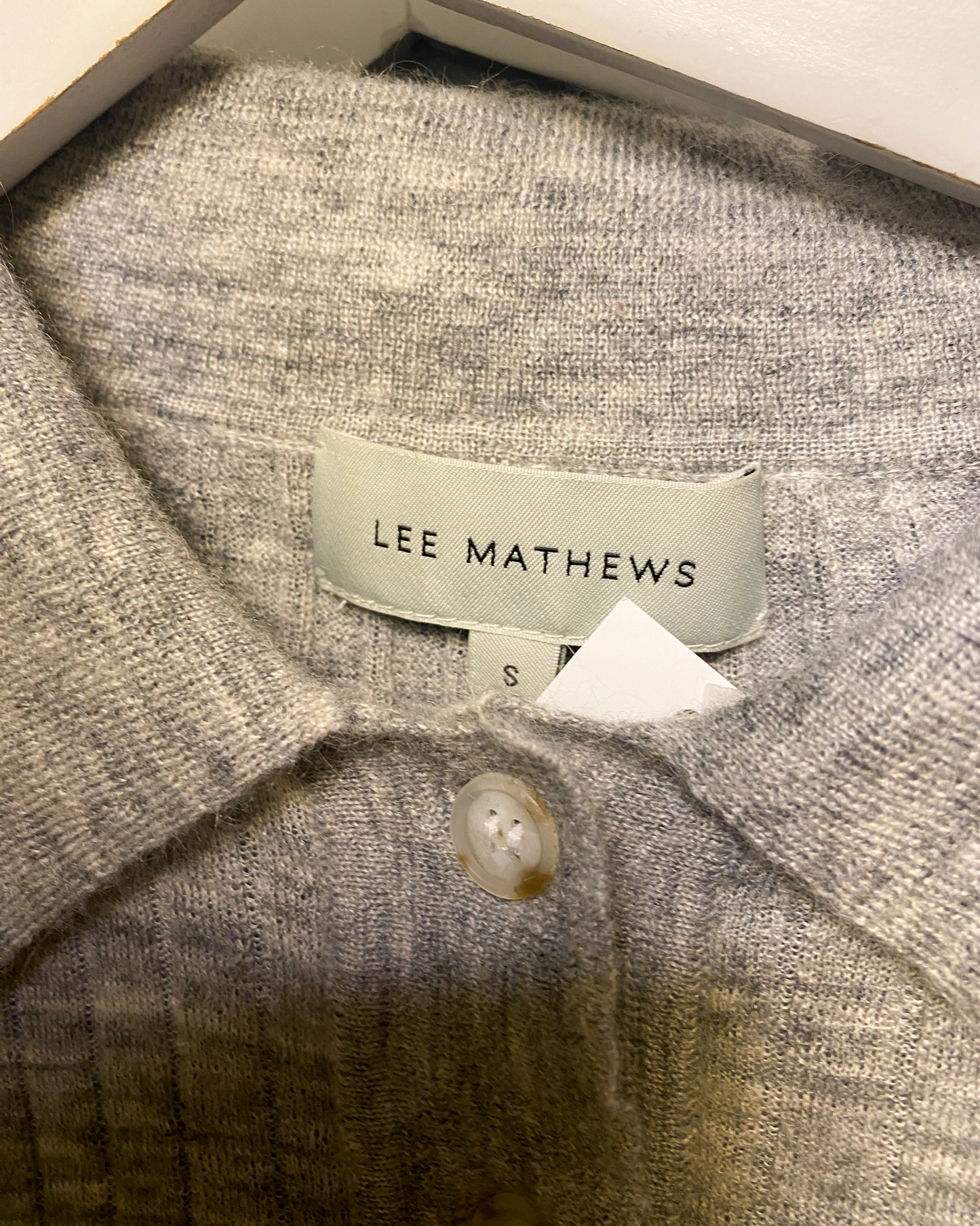 Size S | Lee Mathews Ribbed Wool Polo Top