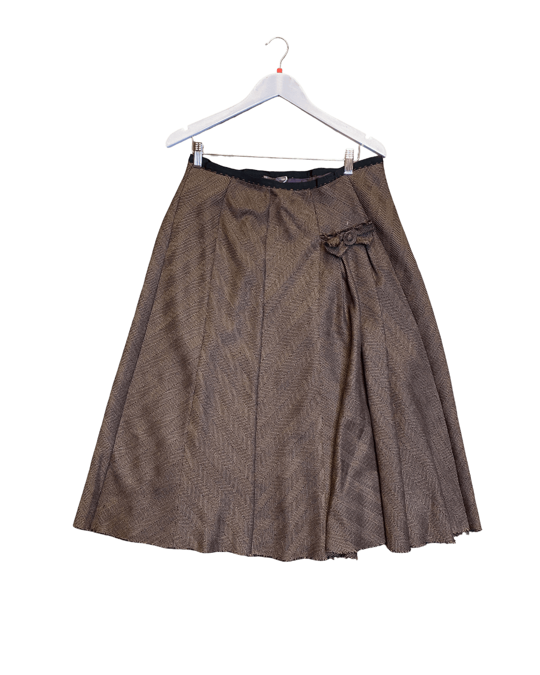 Size 14 | Easton Pearson Wool Chevron Midi Skirt