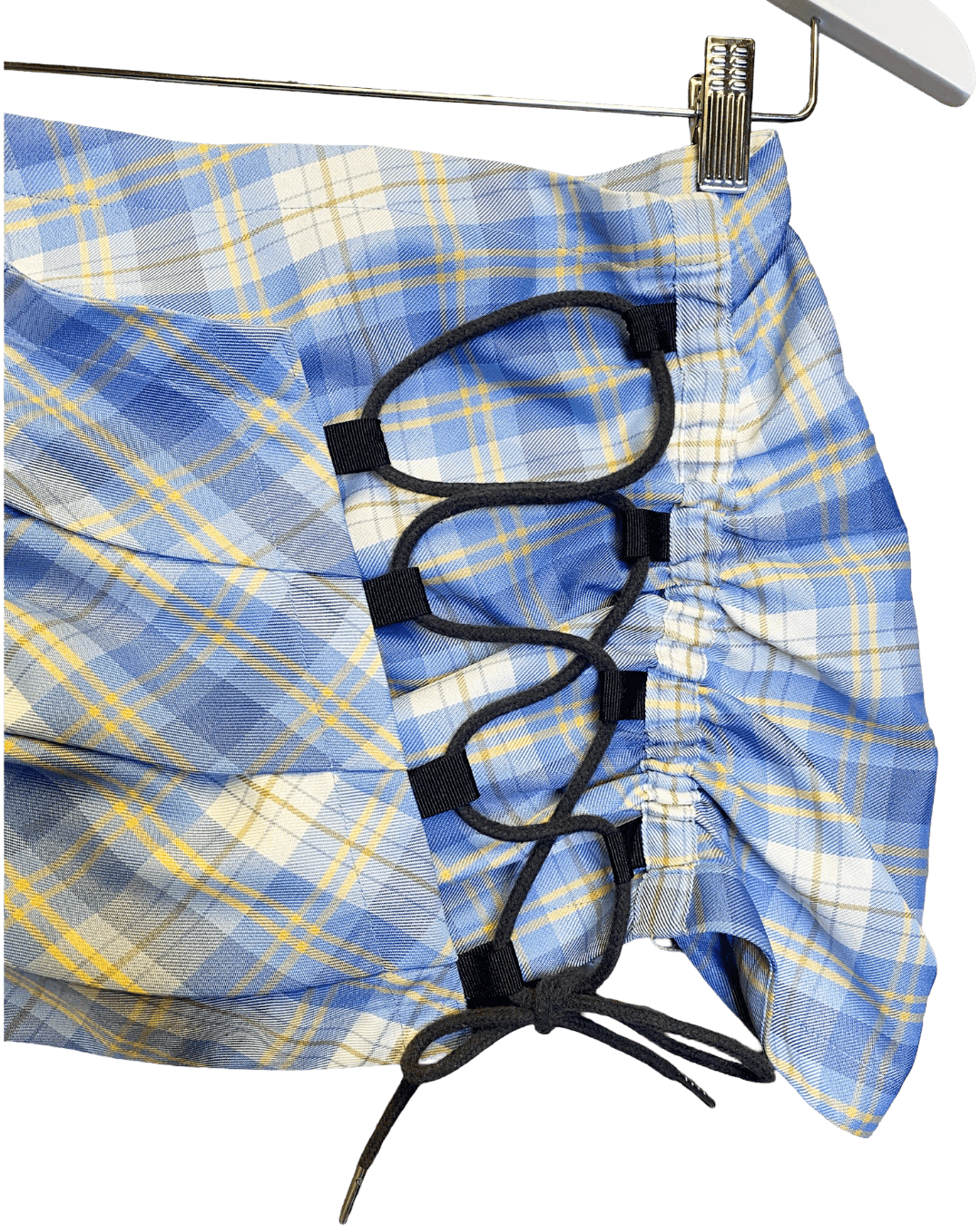 Size S | Karla Laidlaw Lace Up Plaid Mini Skirt