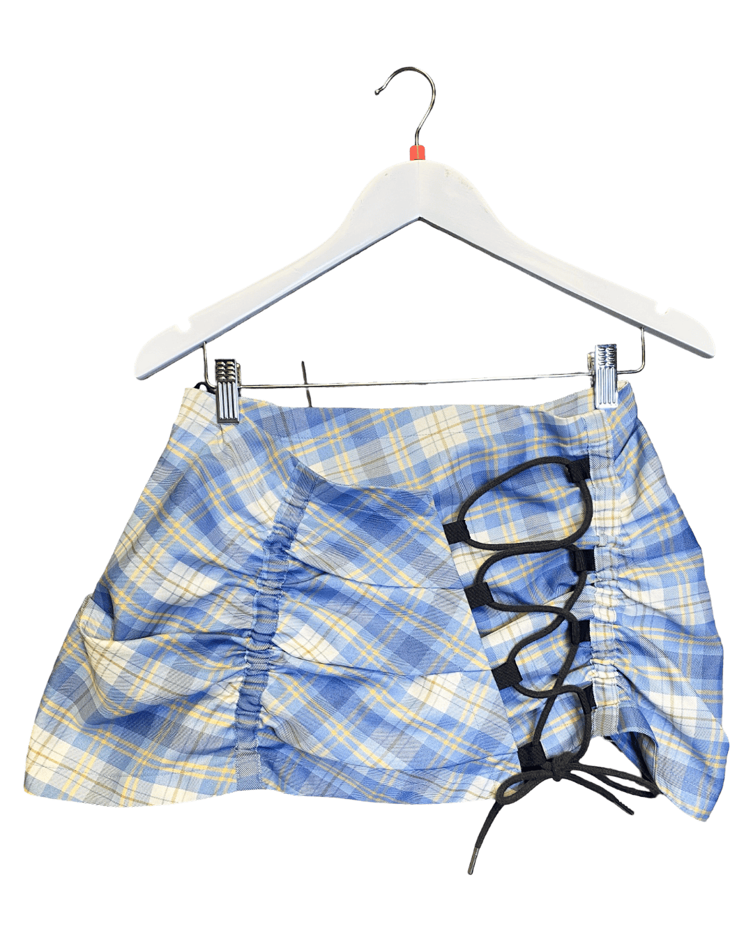Size S | Karla Laidlaw Lace Up Plaid Mini Skirt