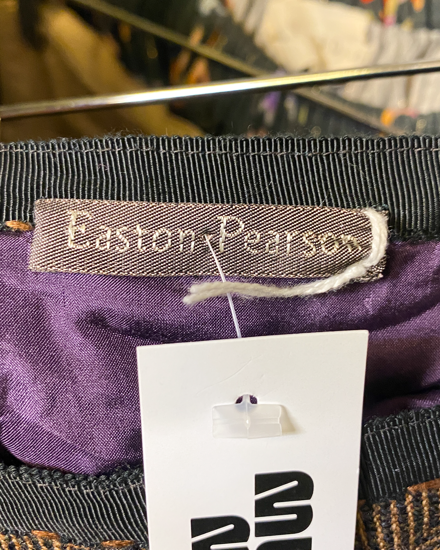 Size 14 | Easton Pearson Wool Chevron Midi Skirt