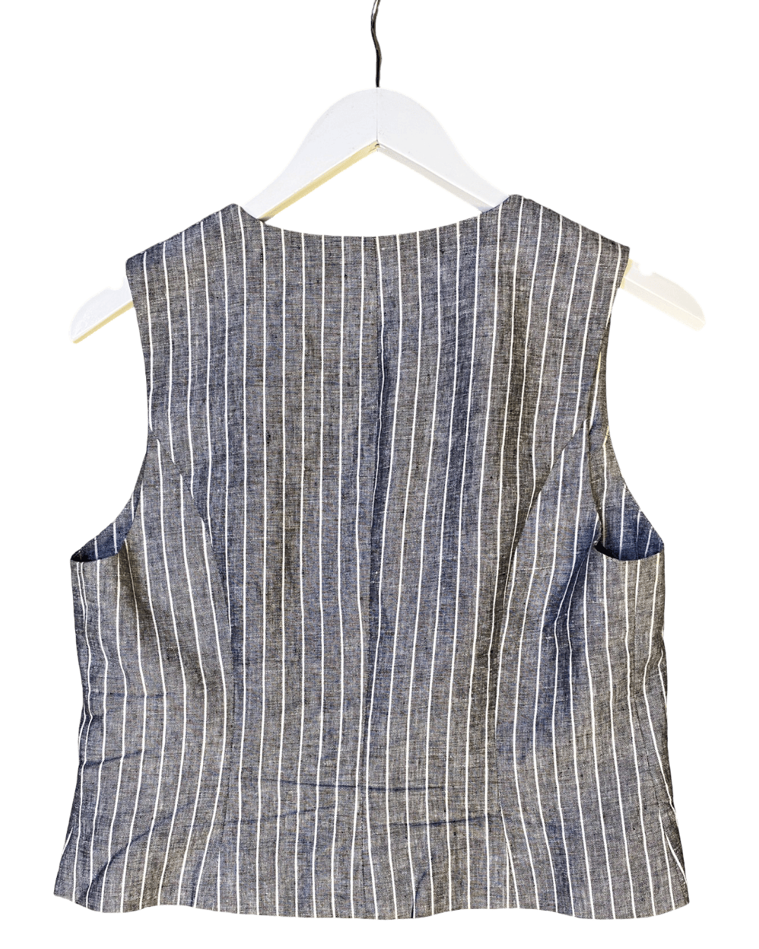 Size M | Skin + Threads Pinstripe Linen Vest