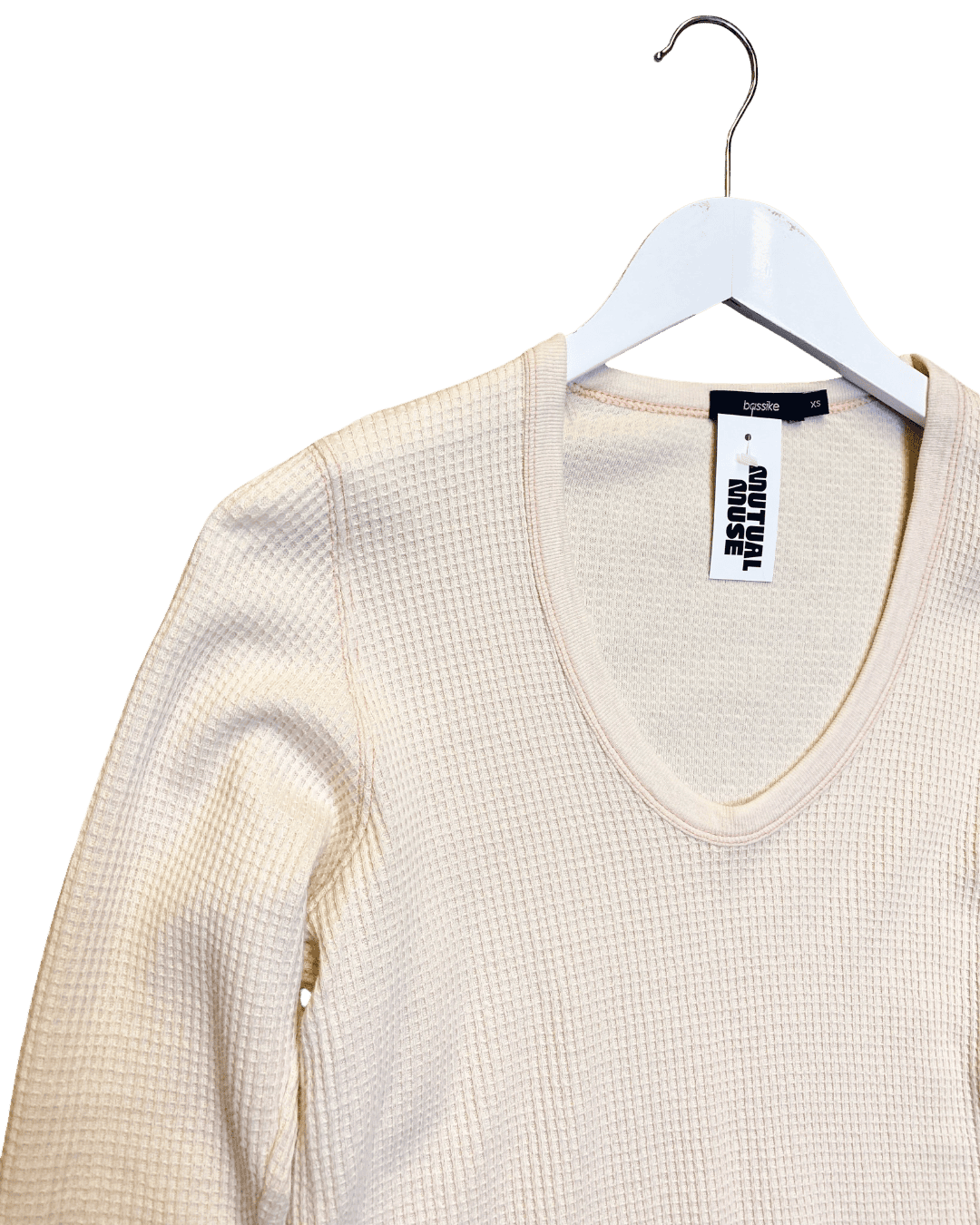 Size XS | Bassike Waffle Knit Long Sleeve Top