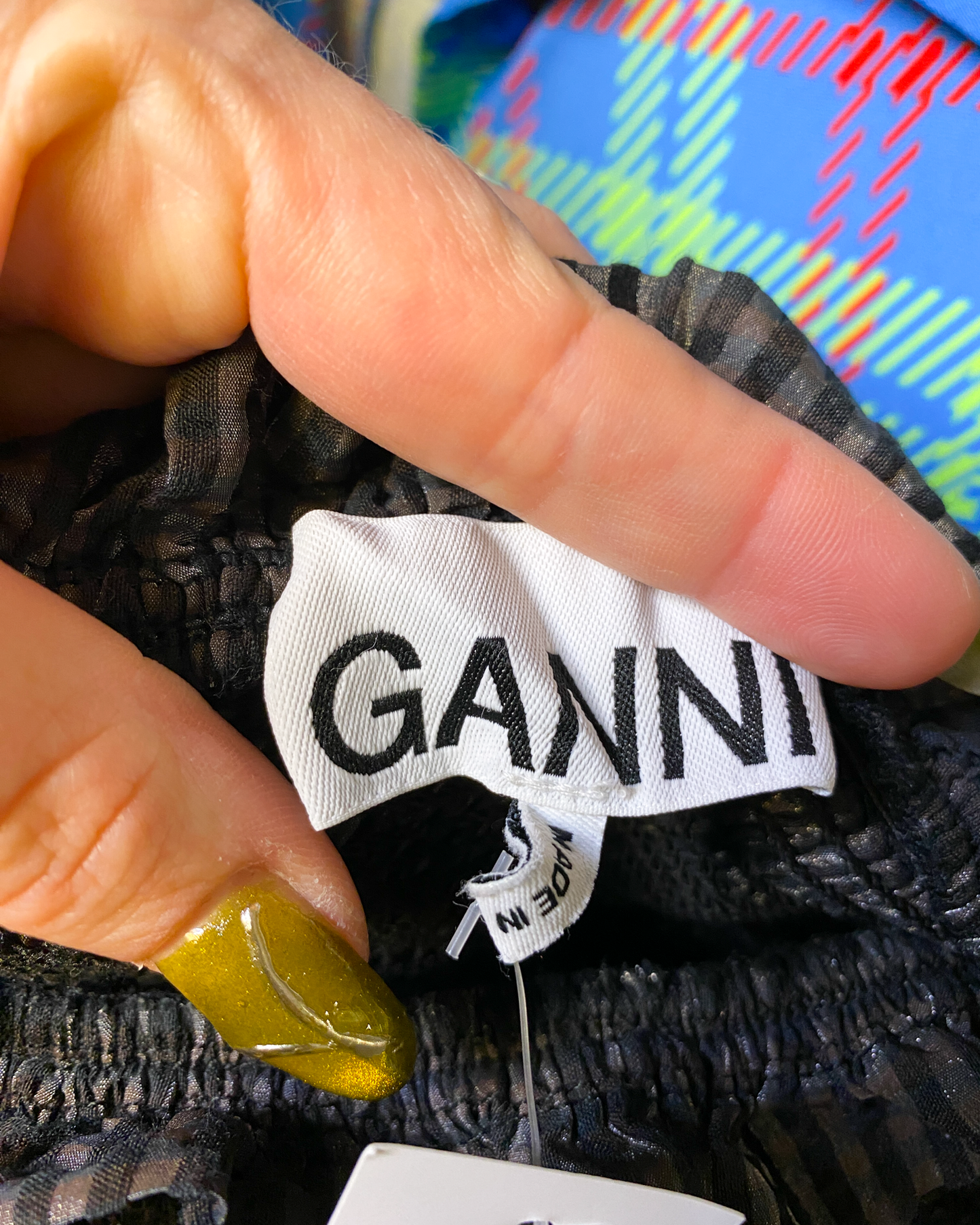 Size 38 (M) | Ganni Shirred Seersucker Dress
