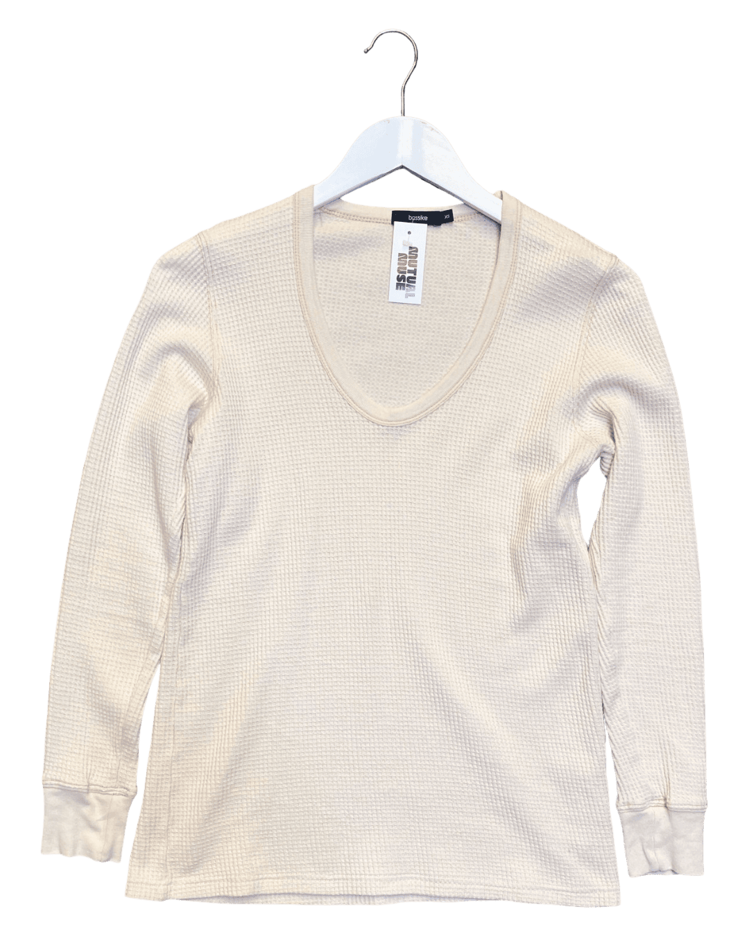Size XS | Bassike Waffle Knit Long Sleeve Top