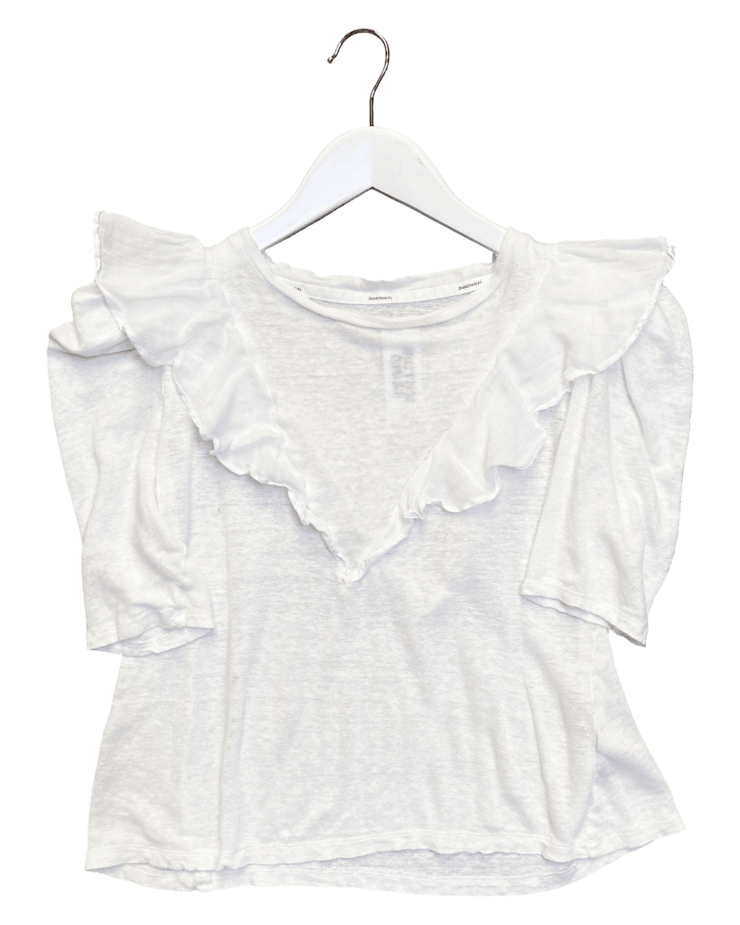 Size S | Zimmermann Frilly Linen Top