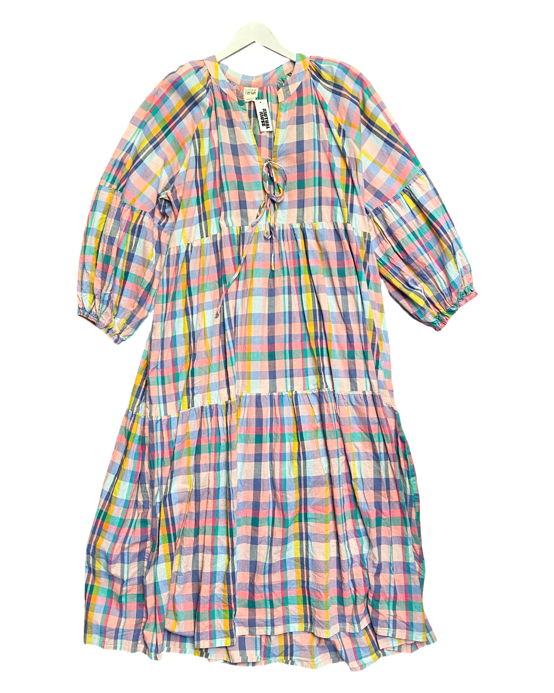 Size L | Little Tienda Flowy Check Cotton Dress