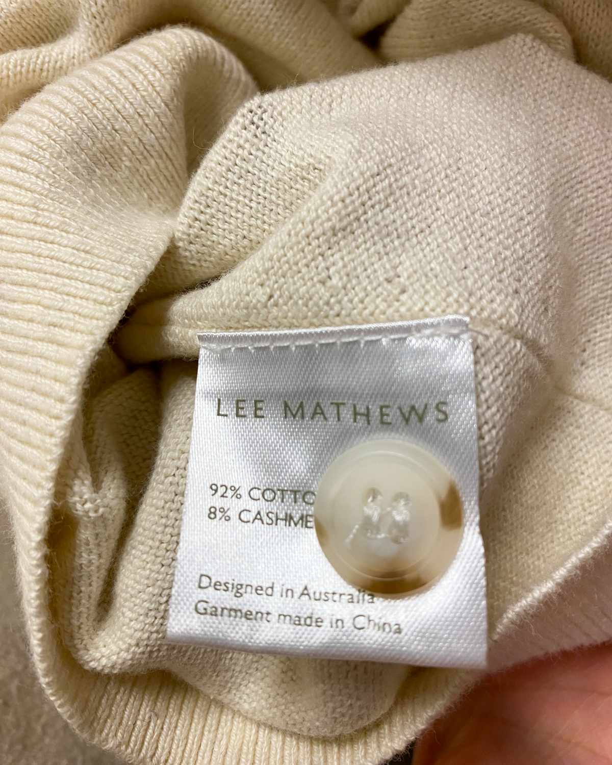 Size M | Lee Mathews Short Sleeve Cotton/Cashmere Cardigan