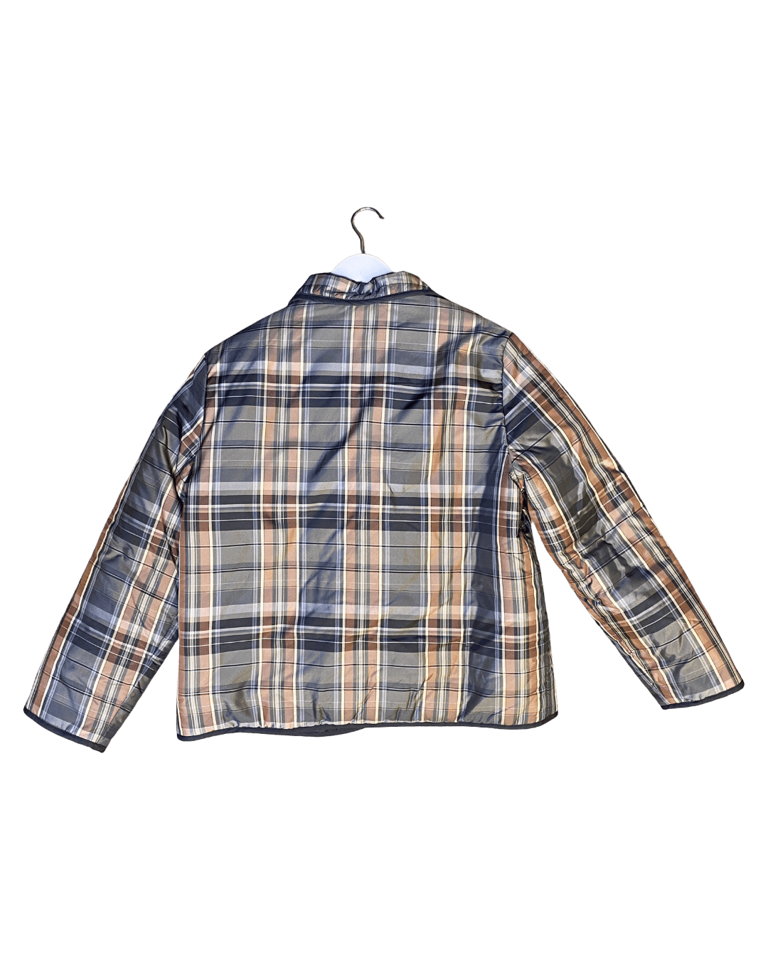 Size M | Olive Plaid Puffer Coat