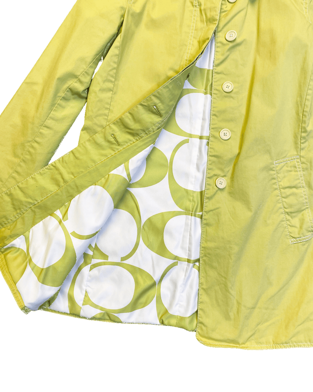Size S | Coach Green Cotton Trench Coat