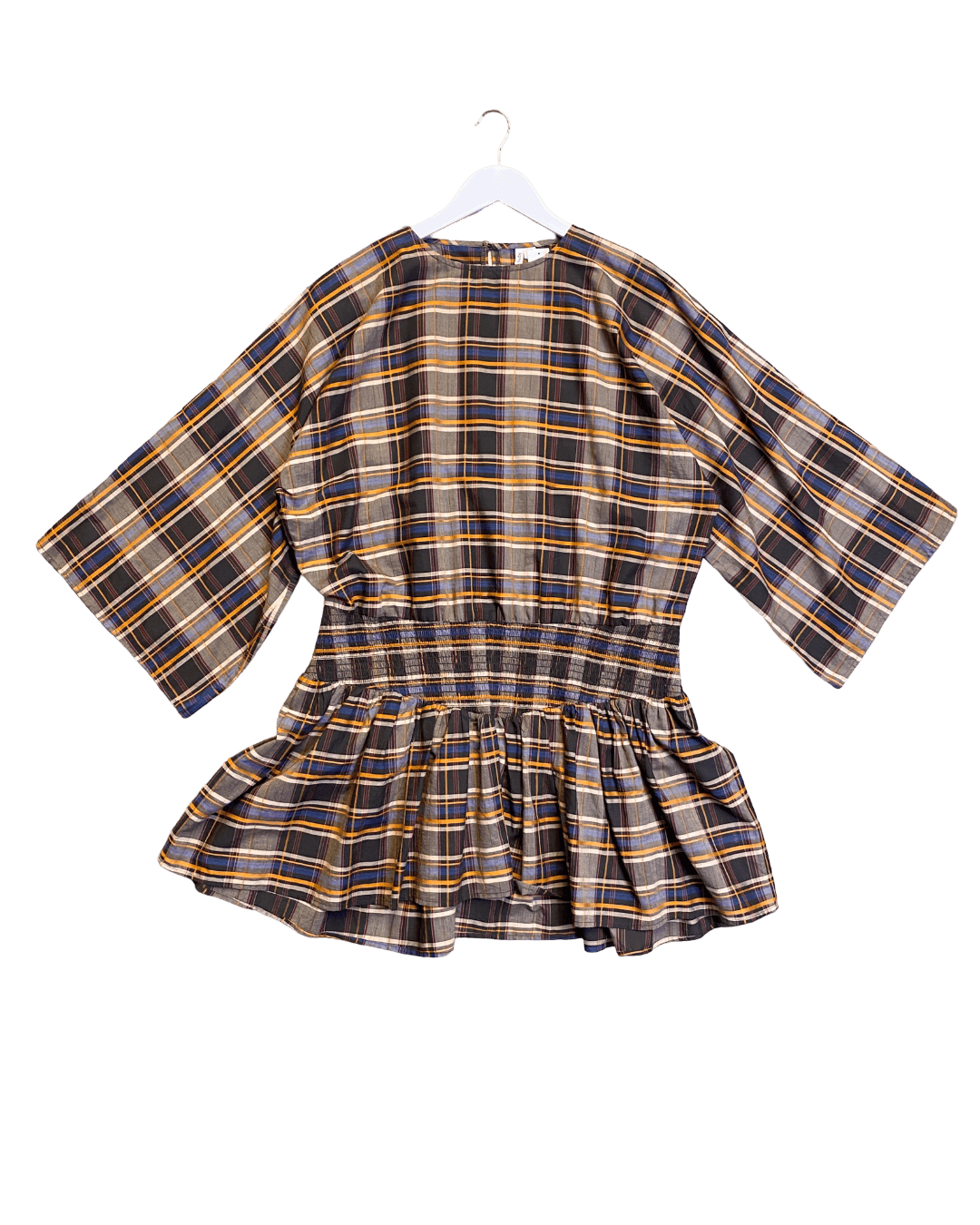 Size 16 | Après Studio Plaid Shirred Mini Dress