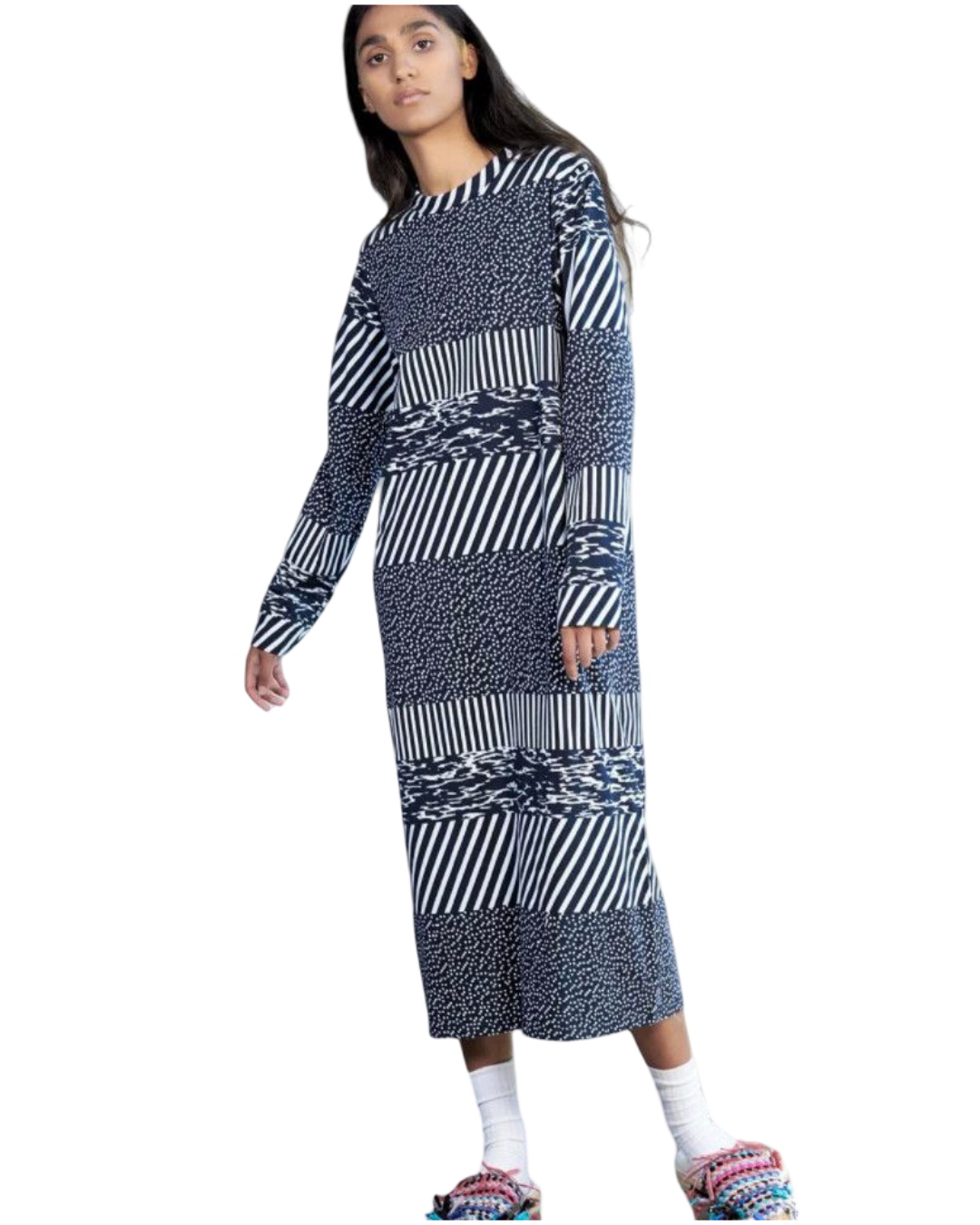 Size L | Verner Multi Print T-Shirt Dress
