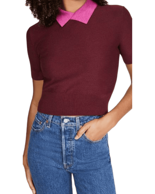 Size XS | Staud Knit Polo Top