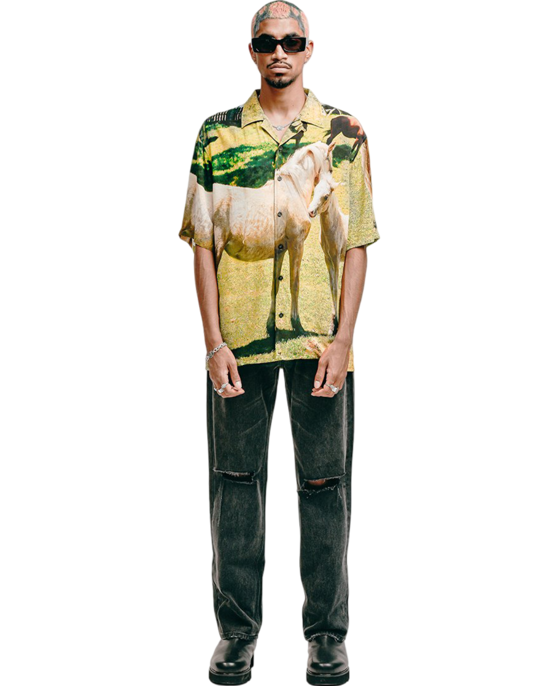 Size M |Stolen Girlfriends Club Green White Horse Shirt