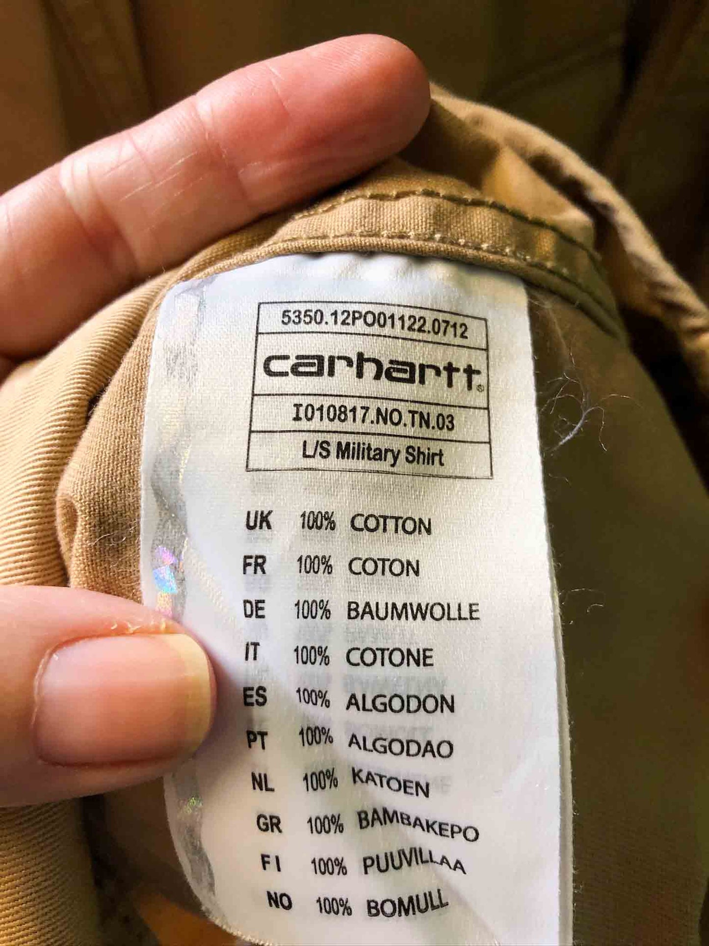 Size XXL | Carhartt Rigid Military Shirt