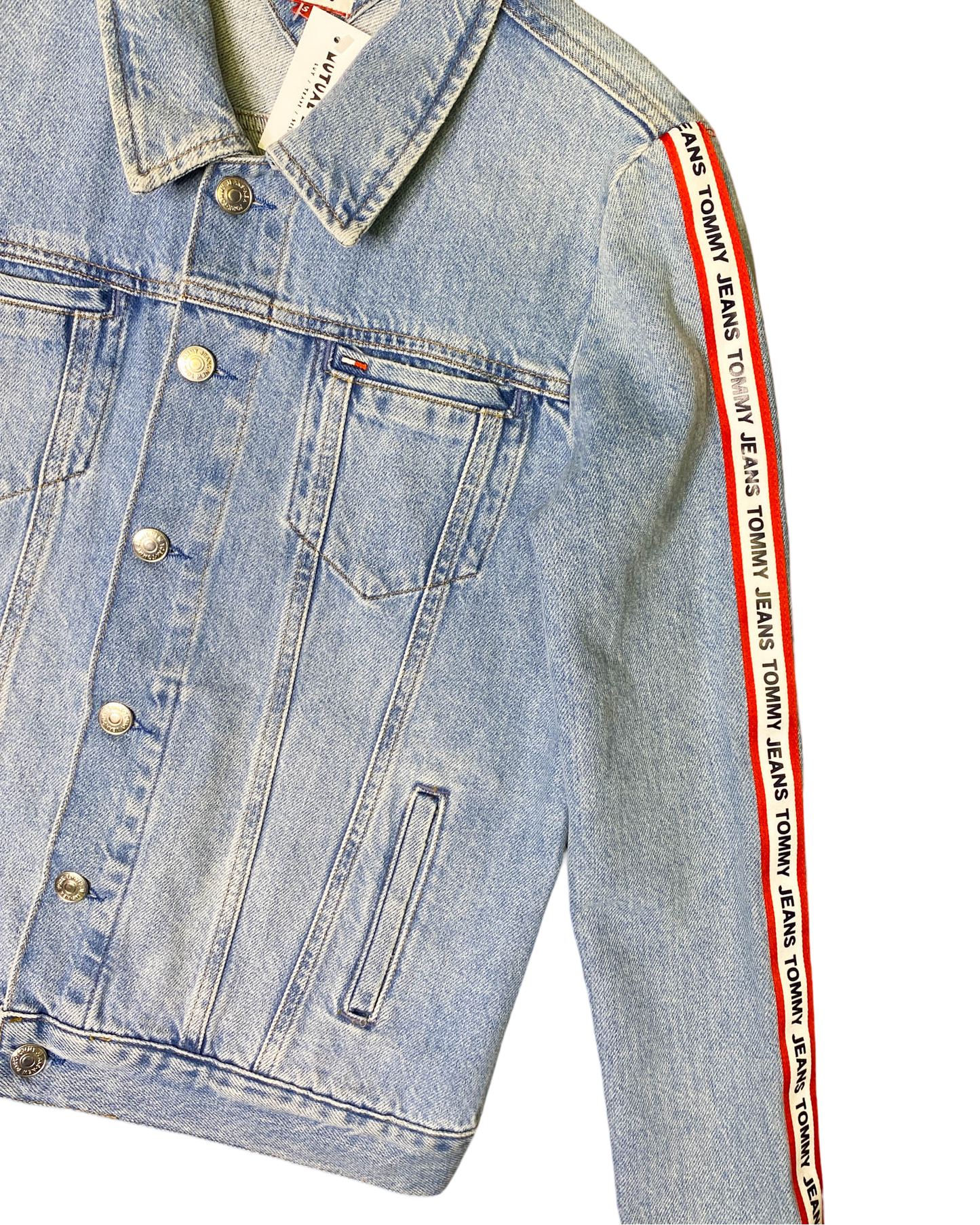 Size S - Tommy Jeans Logo Stripe Denim Jacket