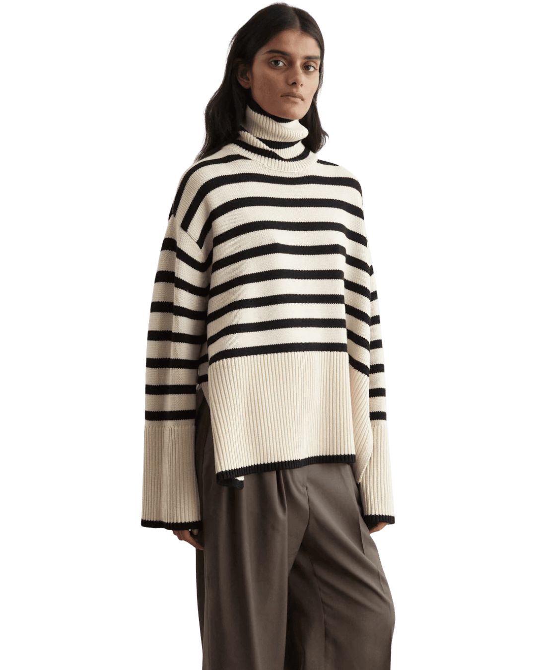 Size S | Tôteme Striped Wool Turtleneck Jumper