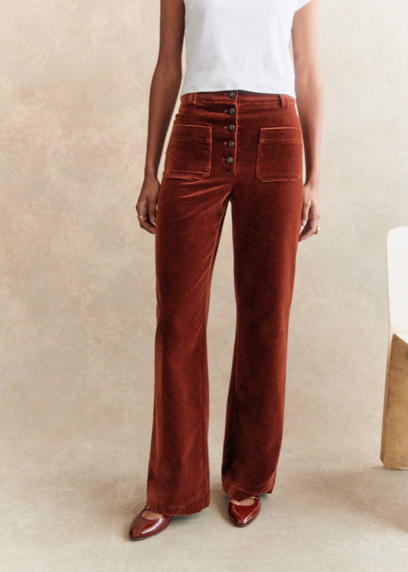 Size 42 (14) | Sézane Chuck Velour Pants With Tags