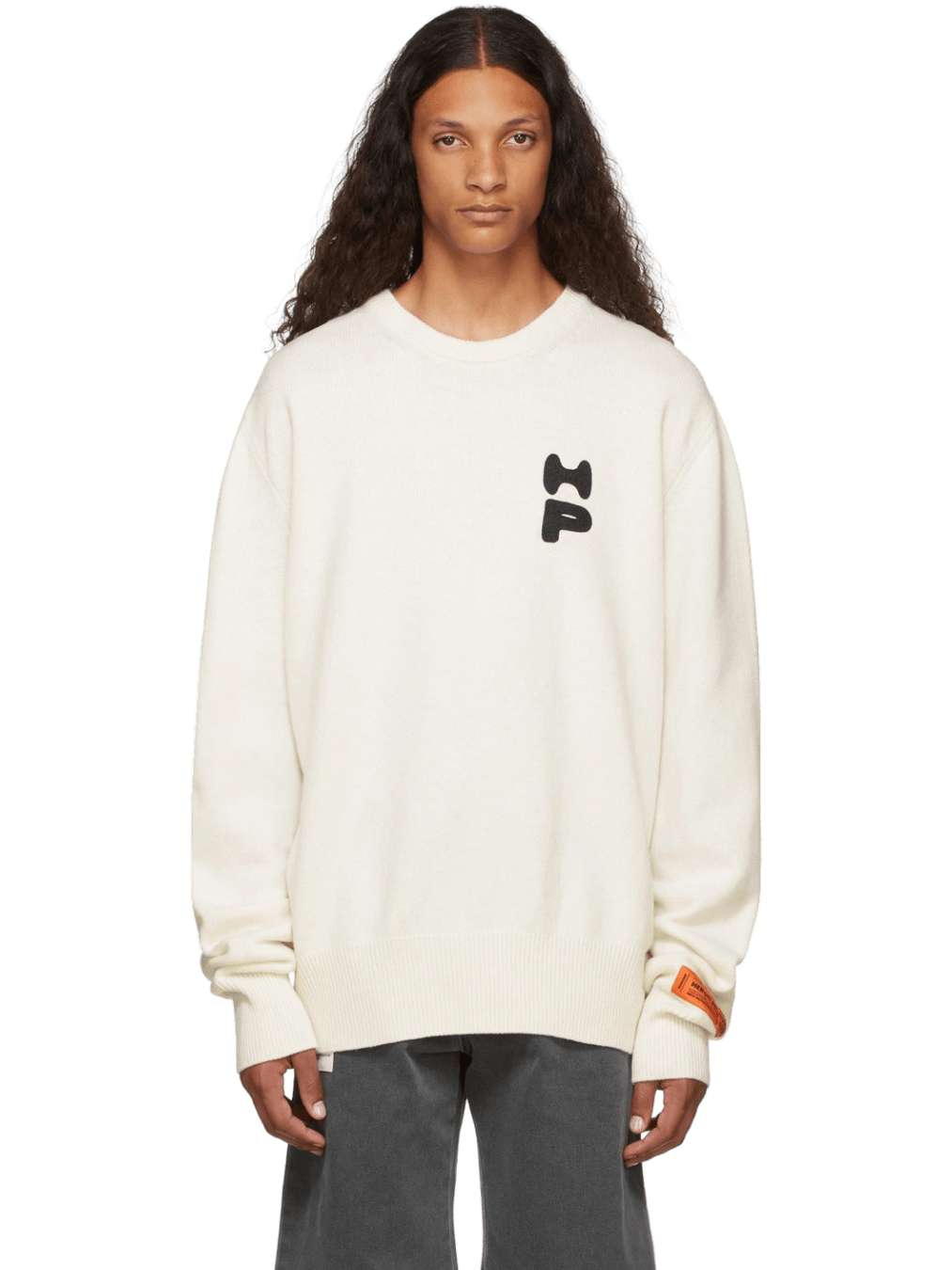 Size L | Heron Preston White Light Knit Jumper